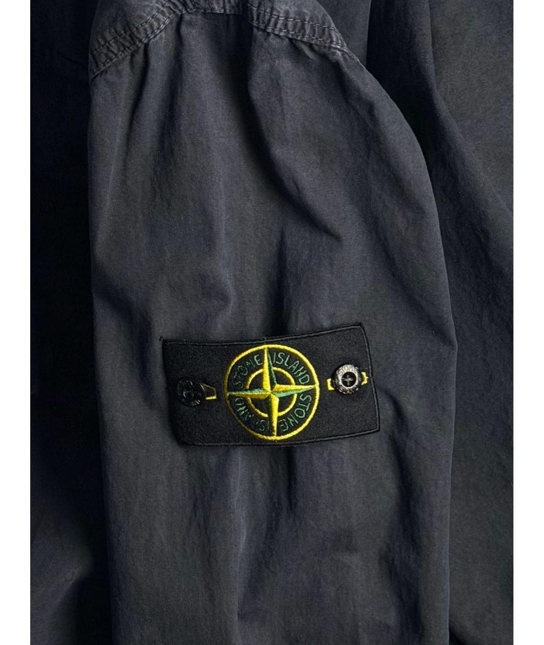 STONE ISLAND Темно-синяя хлопковая кэжуал рубашка, фото 5