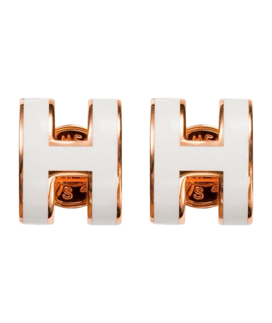 HERMES Белые серьги, фото 1