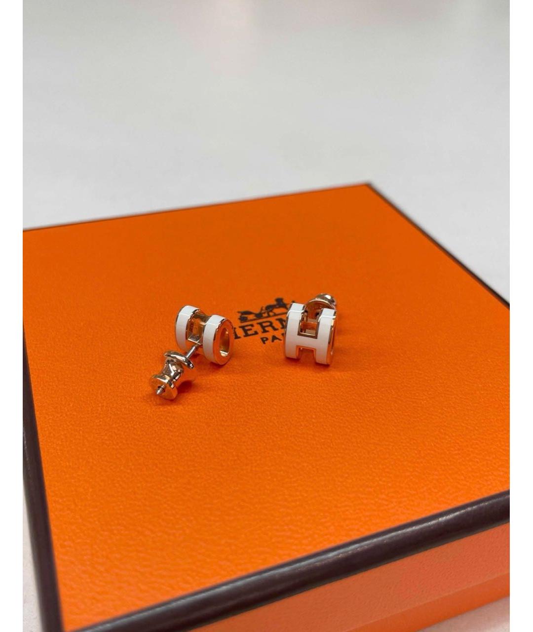 HERMES Белые серьги, фото 4