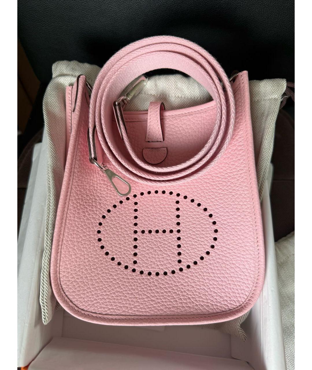 HERMES Розовая кожаная сумка через плечо, фото 2