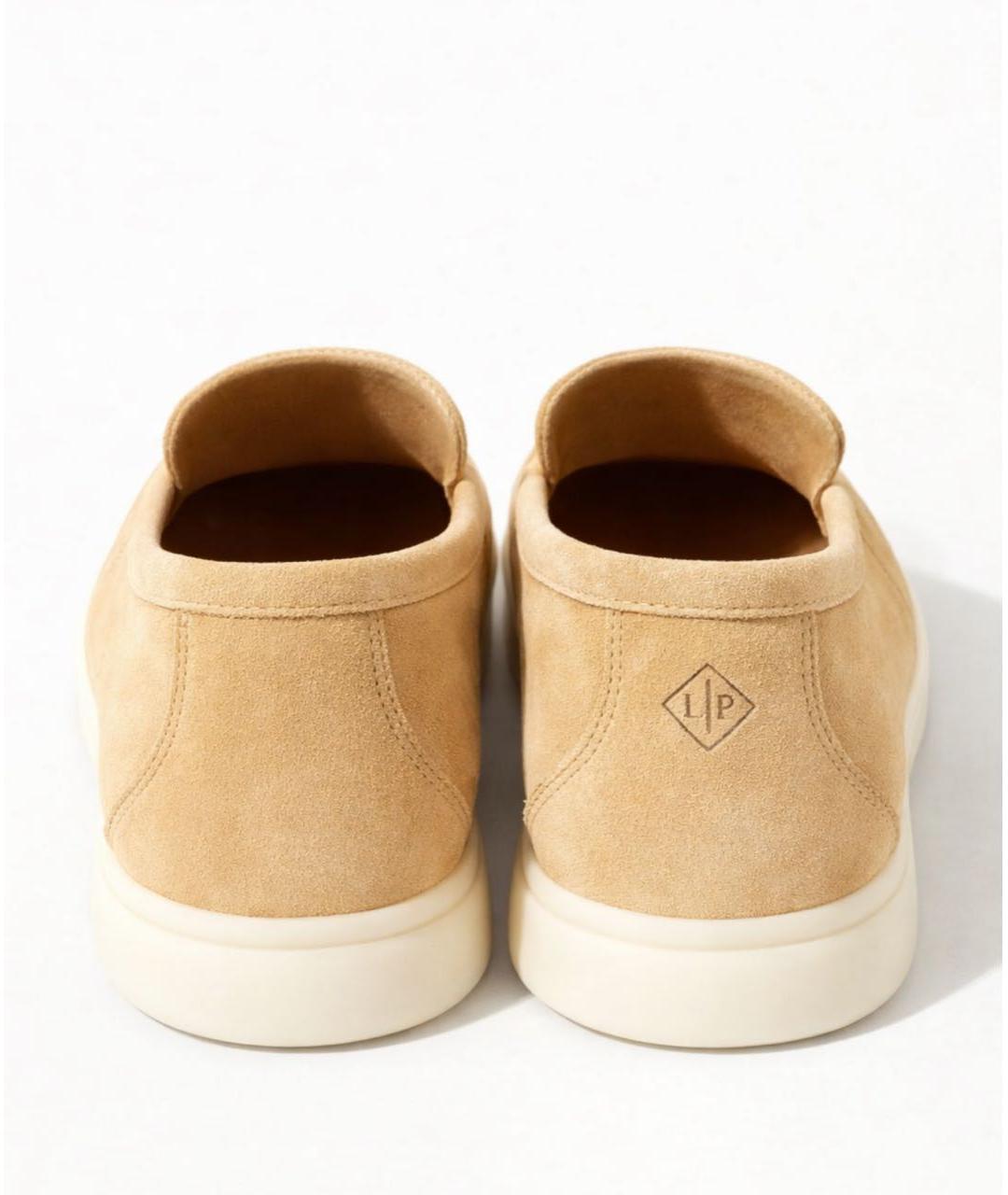 LORO PIANA Бежевые замшевые лоферы, фото 3