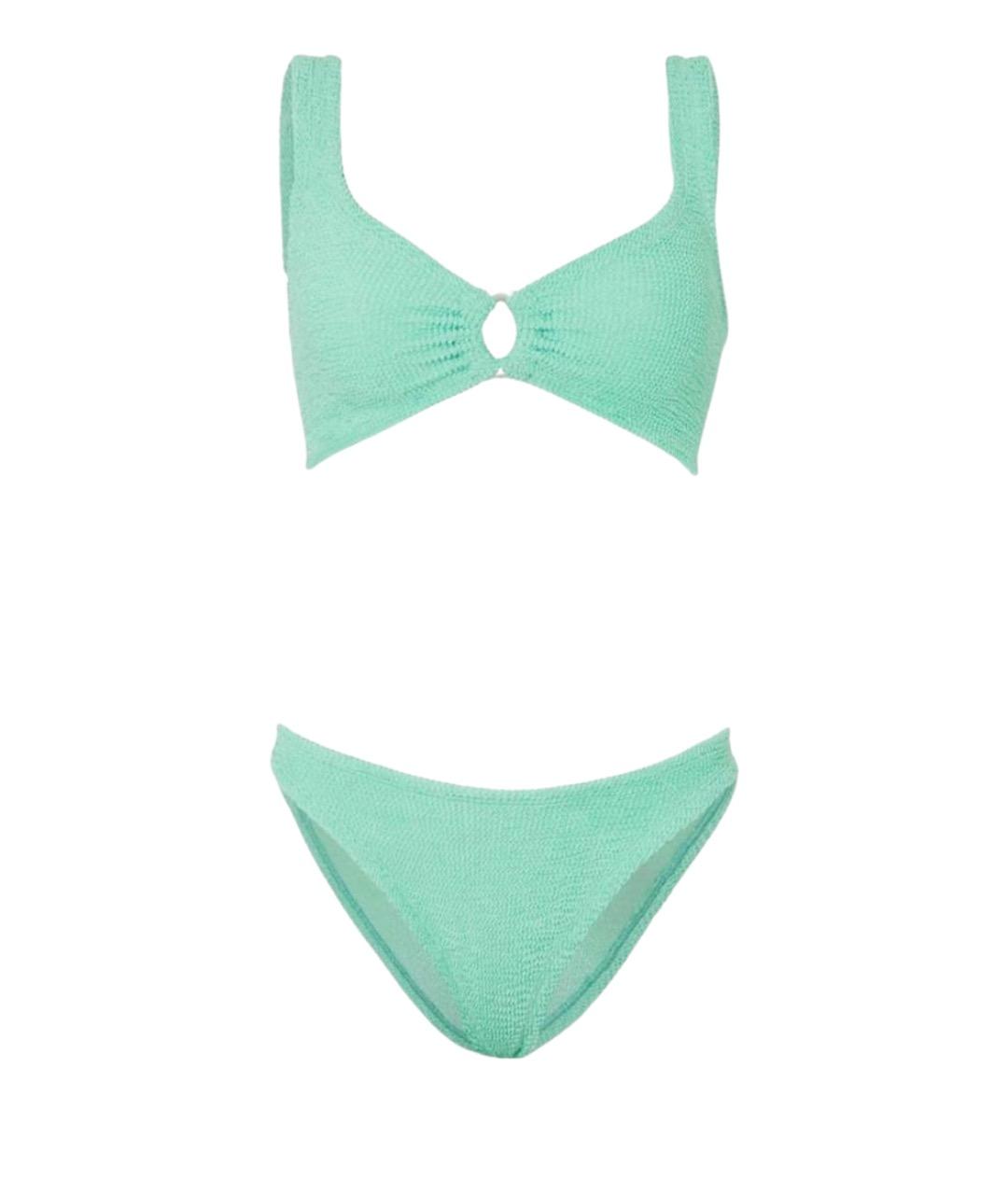 HUNZA G Бирюзовый полиамидовый купальник, фото 1