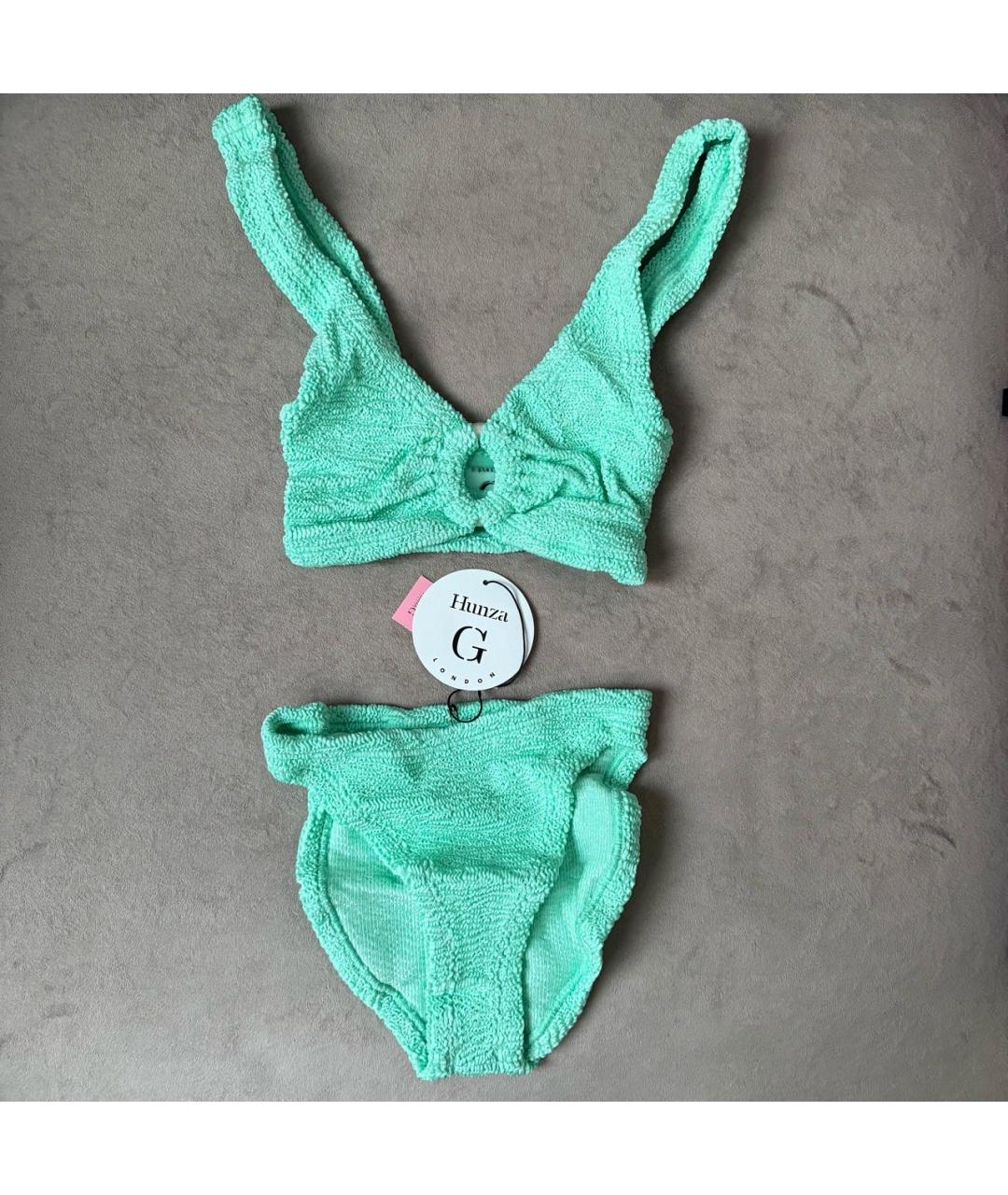 HUNZA G Бирюзовый полиамидовый купальник, фото 2