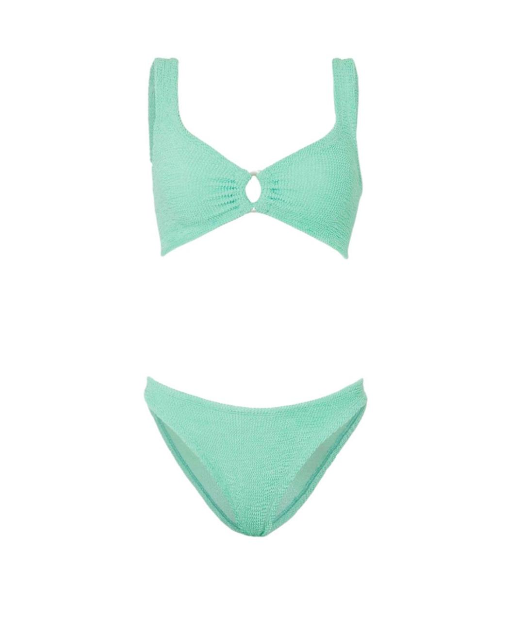 HUNZA G Бирюзовый полиамидовый купальник, фото 3