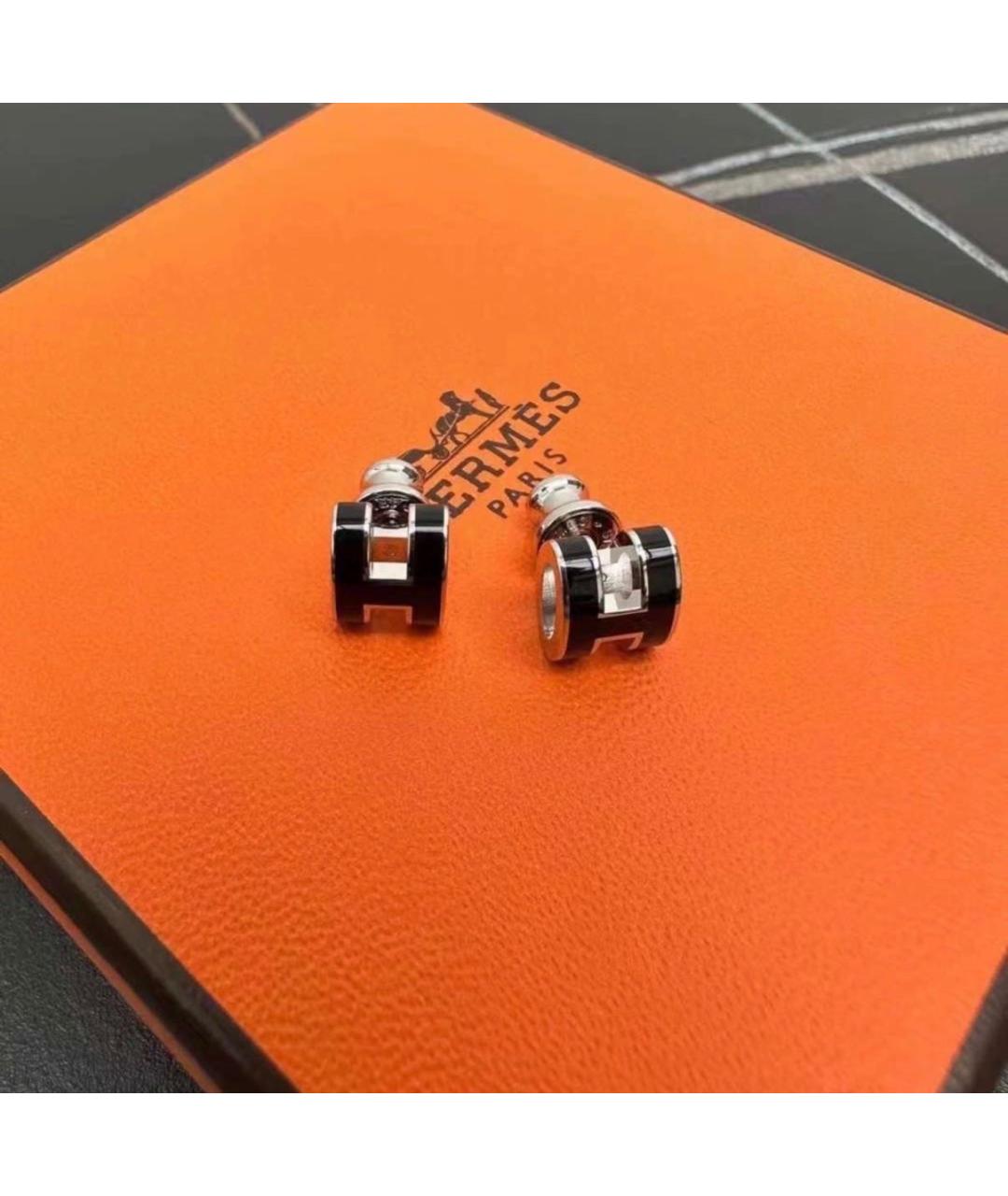 HERMES Черные серьги, фото 2