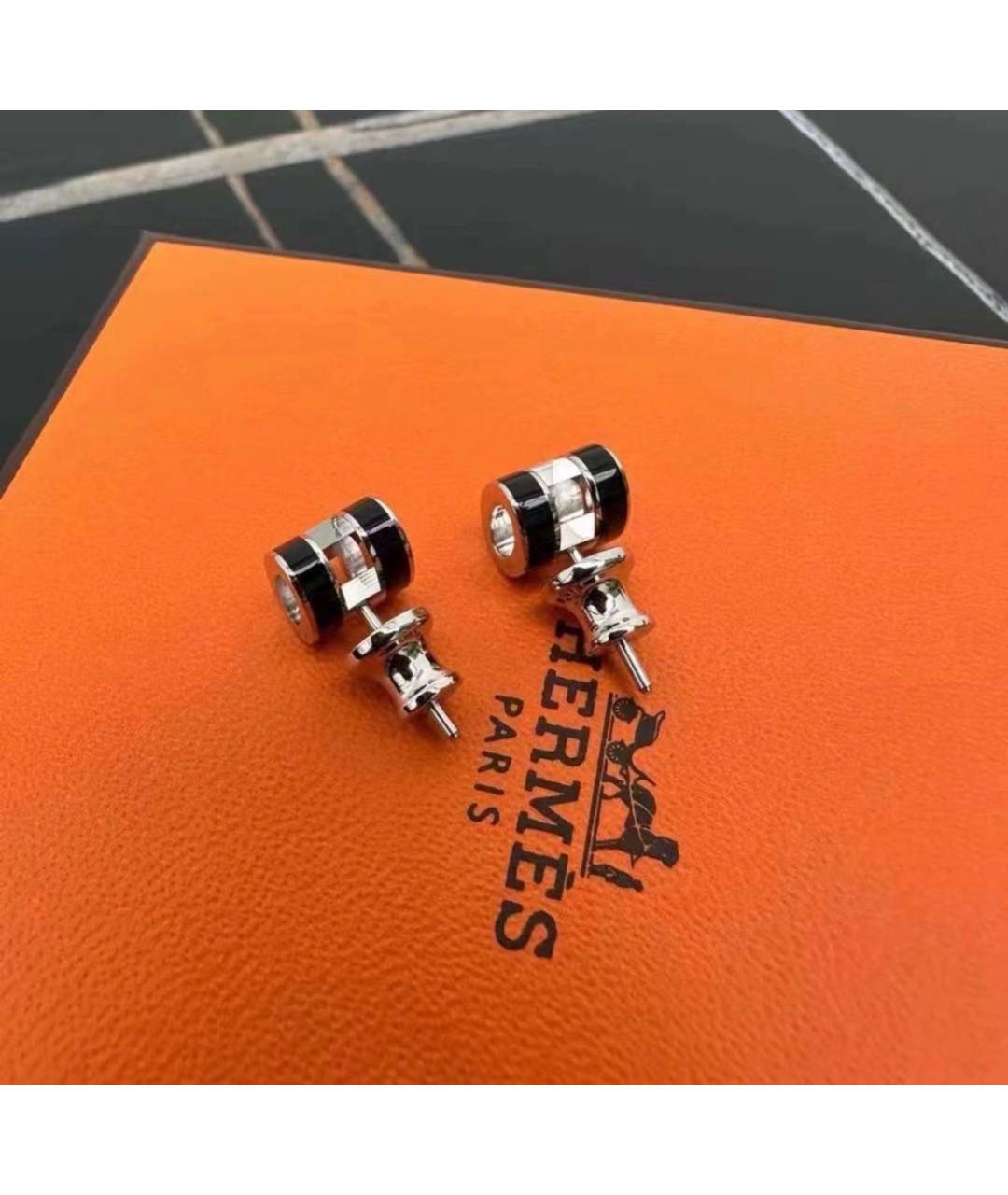 HERMES Черные серьги, фото 3