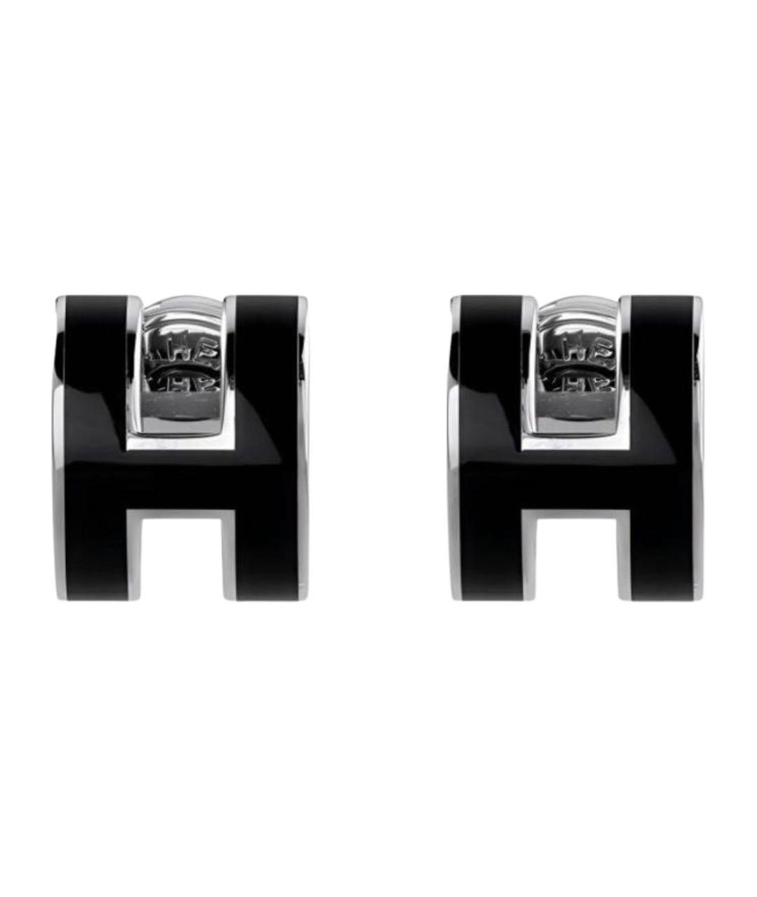HERMES Черные серьги, фото 1