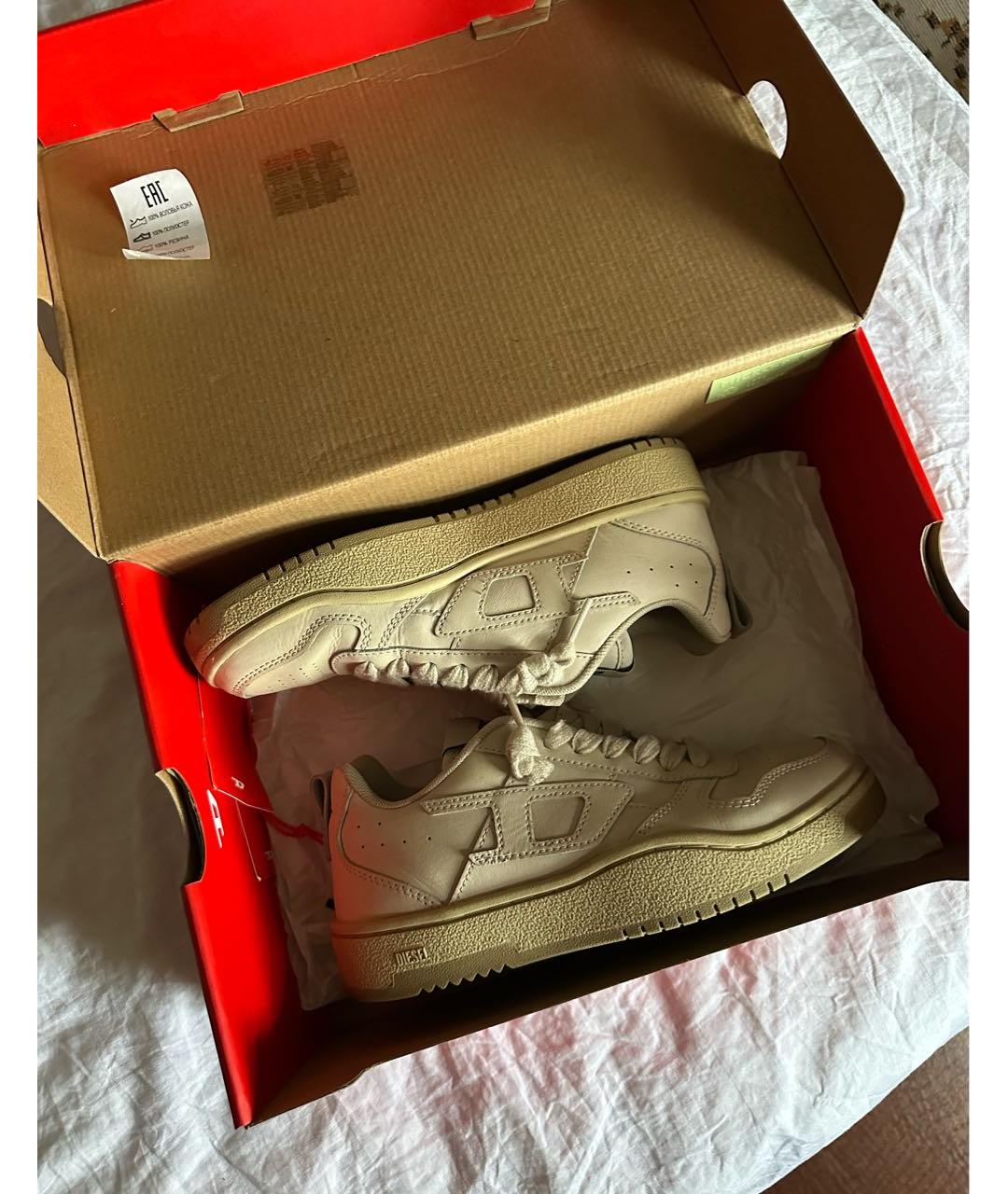 DIESEL Бежевые кожаные кеды, фото 6