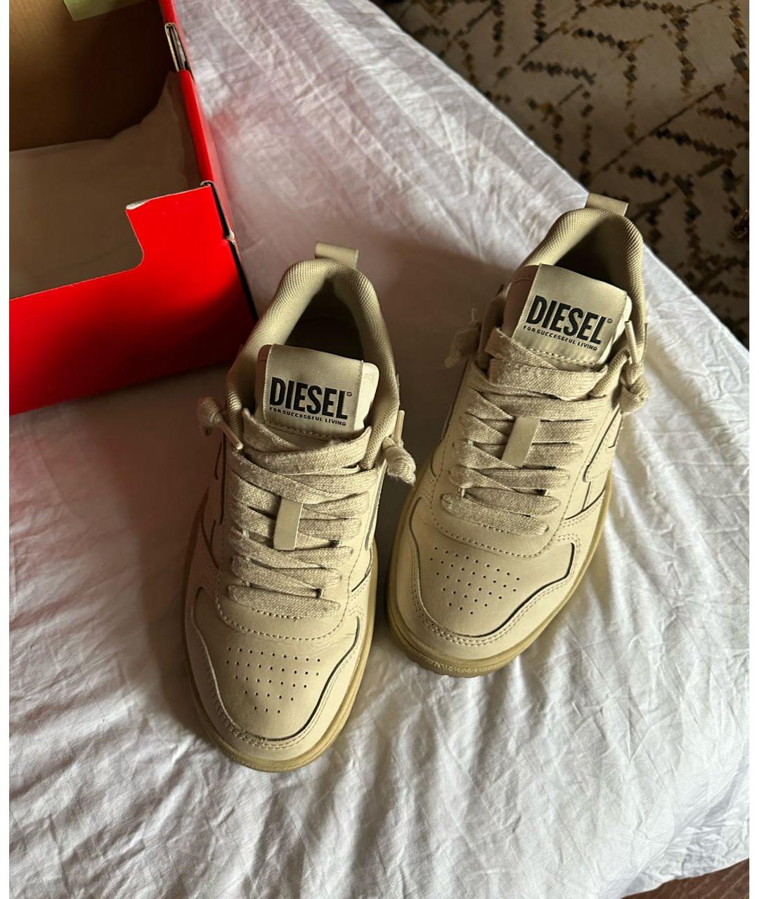 DIESEL Бежевые кожаные кеды, фото 3