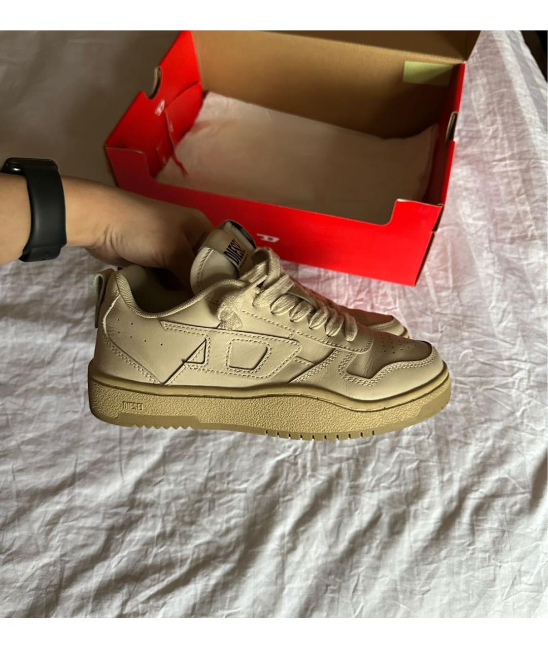 DIESEL Бежевые кожаные кеды, фото 7