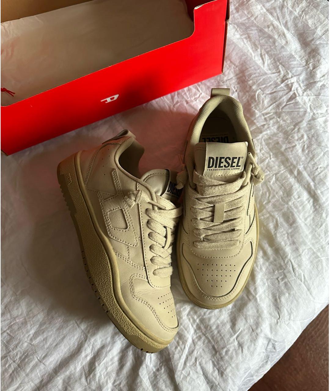 DIESEL Бежевые кожаные кеды, фото 2