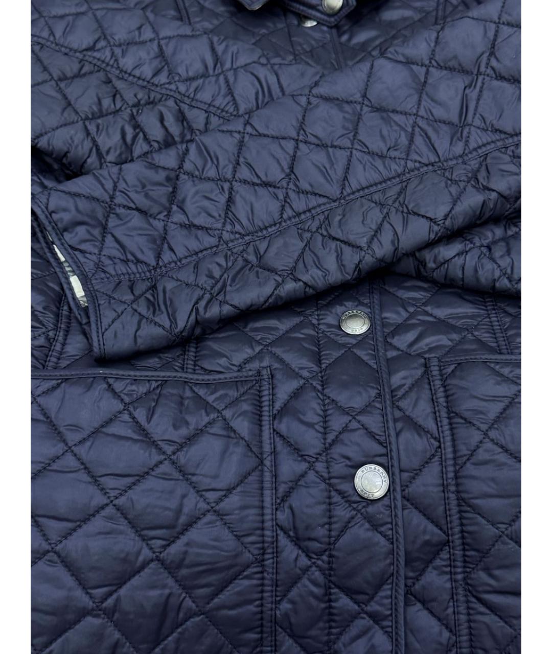 BURBERRY Темно-синяя полиамидовая куртка, фото 4