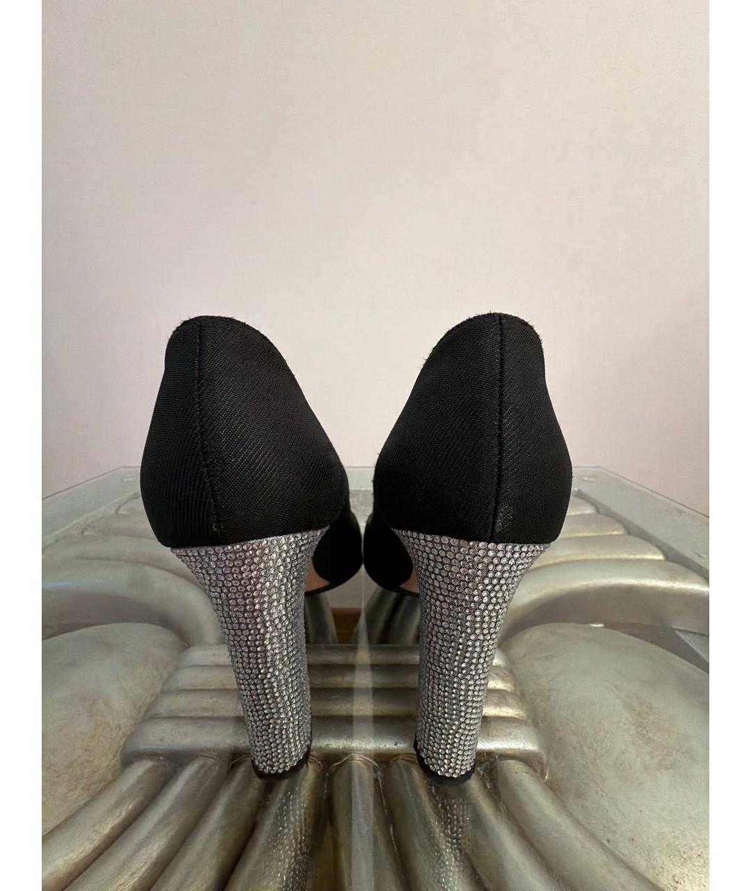 RENE CAOVILLA Черные текстильные туфли, фото 4
