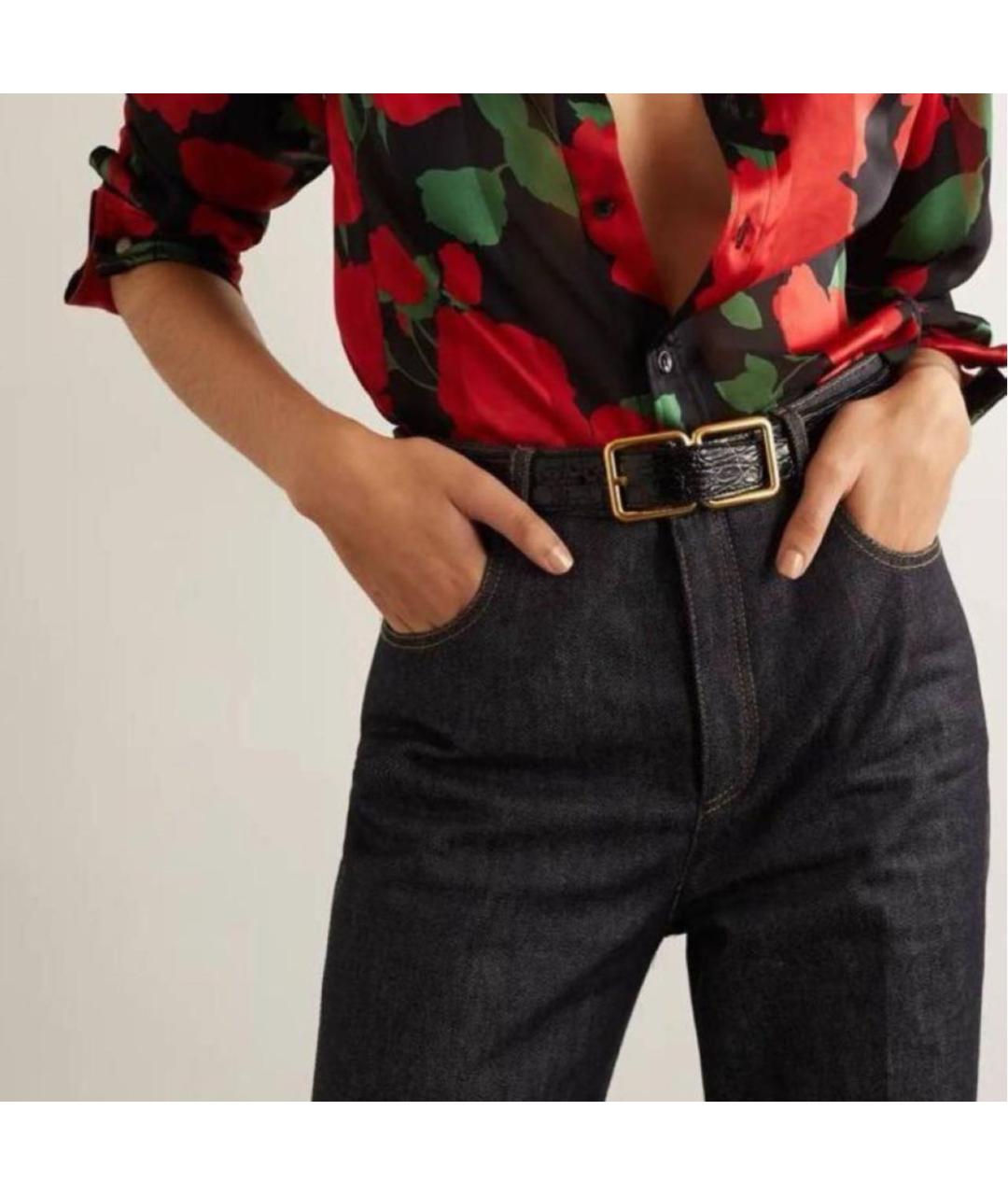 SAINT LAURENT Темно-синие хлопковые джинсы клеш, фото 6