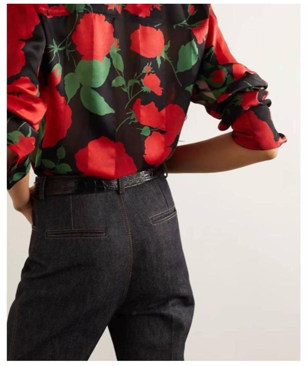 SAINT LAURENT Темно-синие хлопковые джинсы клеш, фото 7