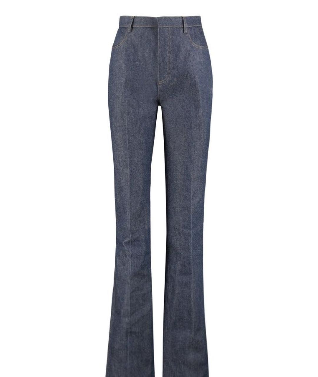 SAINT LAURENT Темно-синие хлопковые джинсы клеш, фото 9