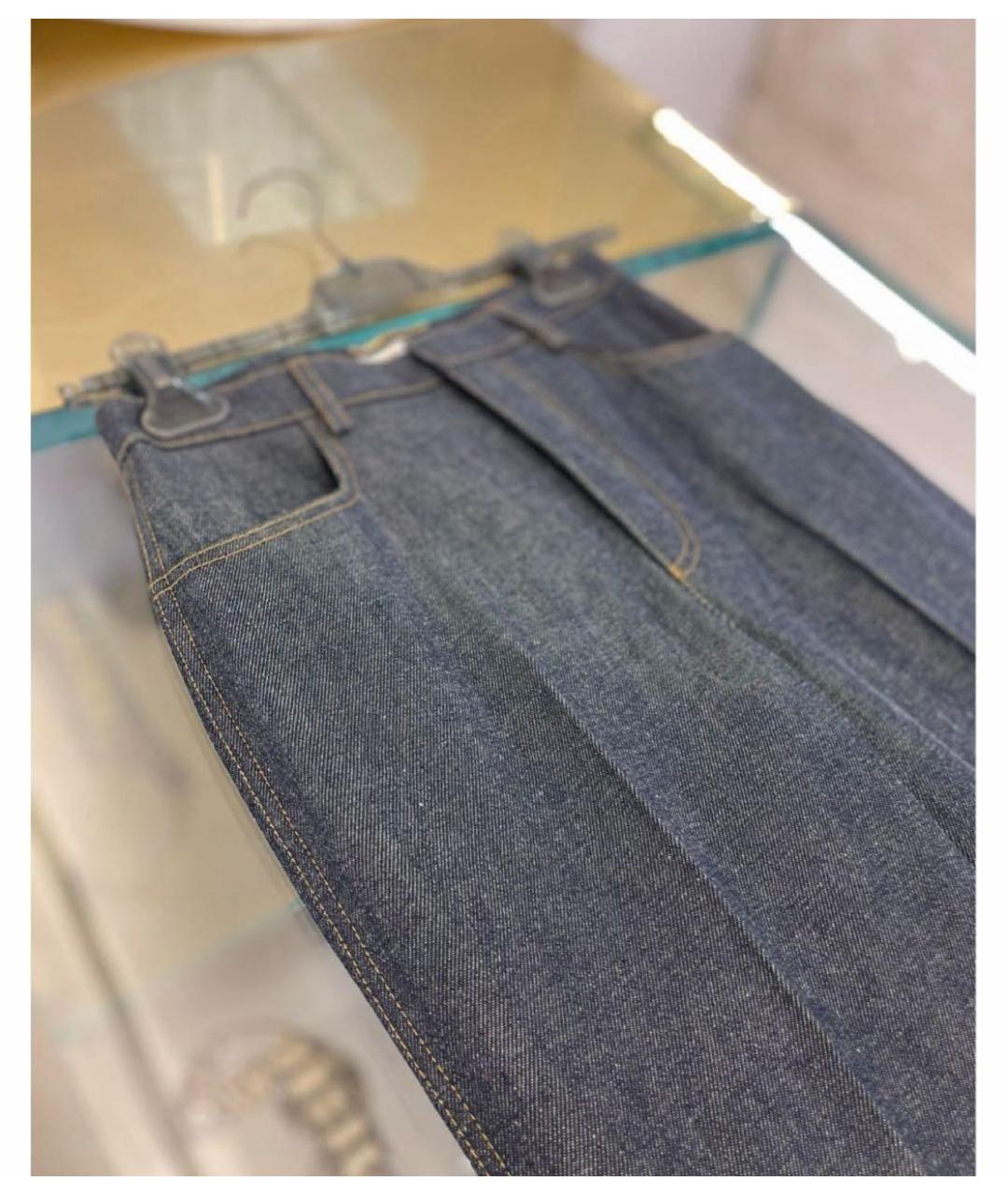 SAINT LAURENT Темно-синие хлопковые джинсы клеш, фото 4