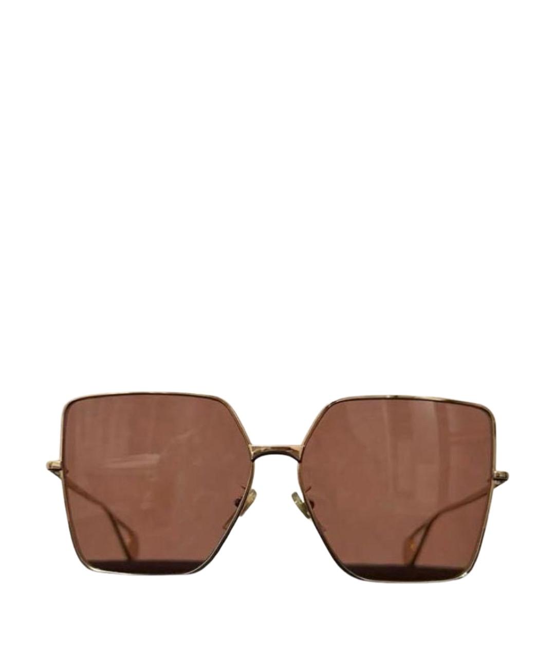 GUCCI Золотые металлические солнцезащитные очки, фото 1