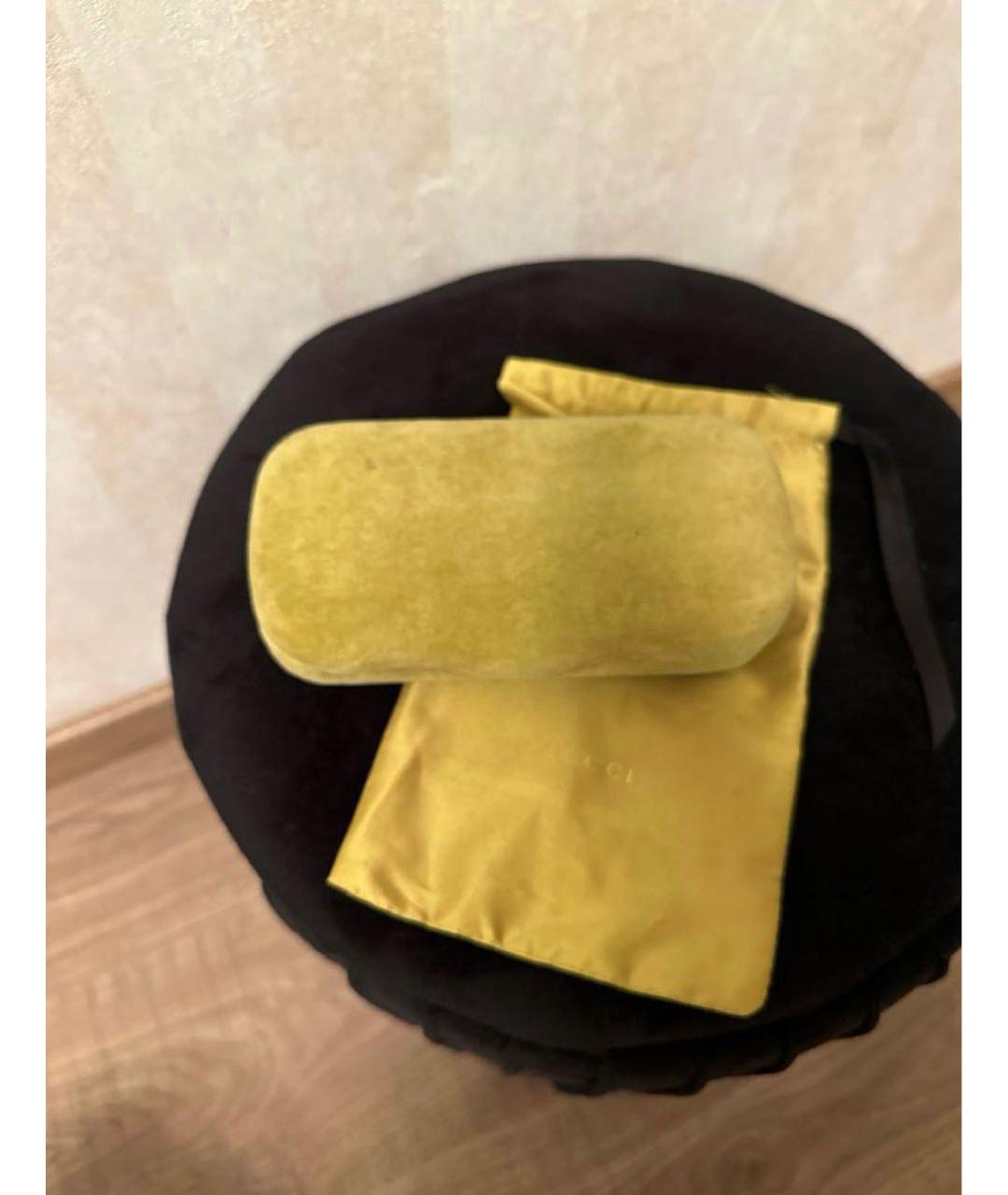 GUCCI Золотые металлические солнцезащитные очки, фото 4