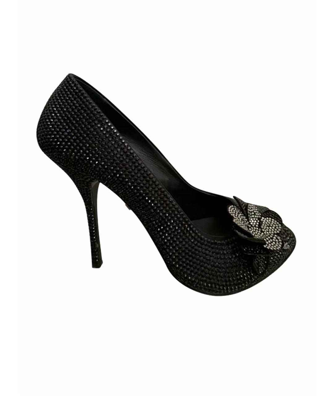 GIAN MARCO LORENZI Черные текстильные туфли, фото 1