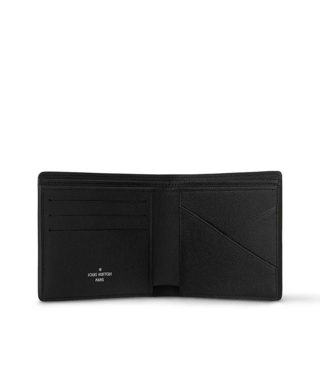 LOUIS VUITTON Черный кожаный кошелек, фото 2