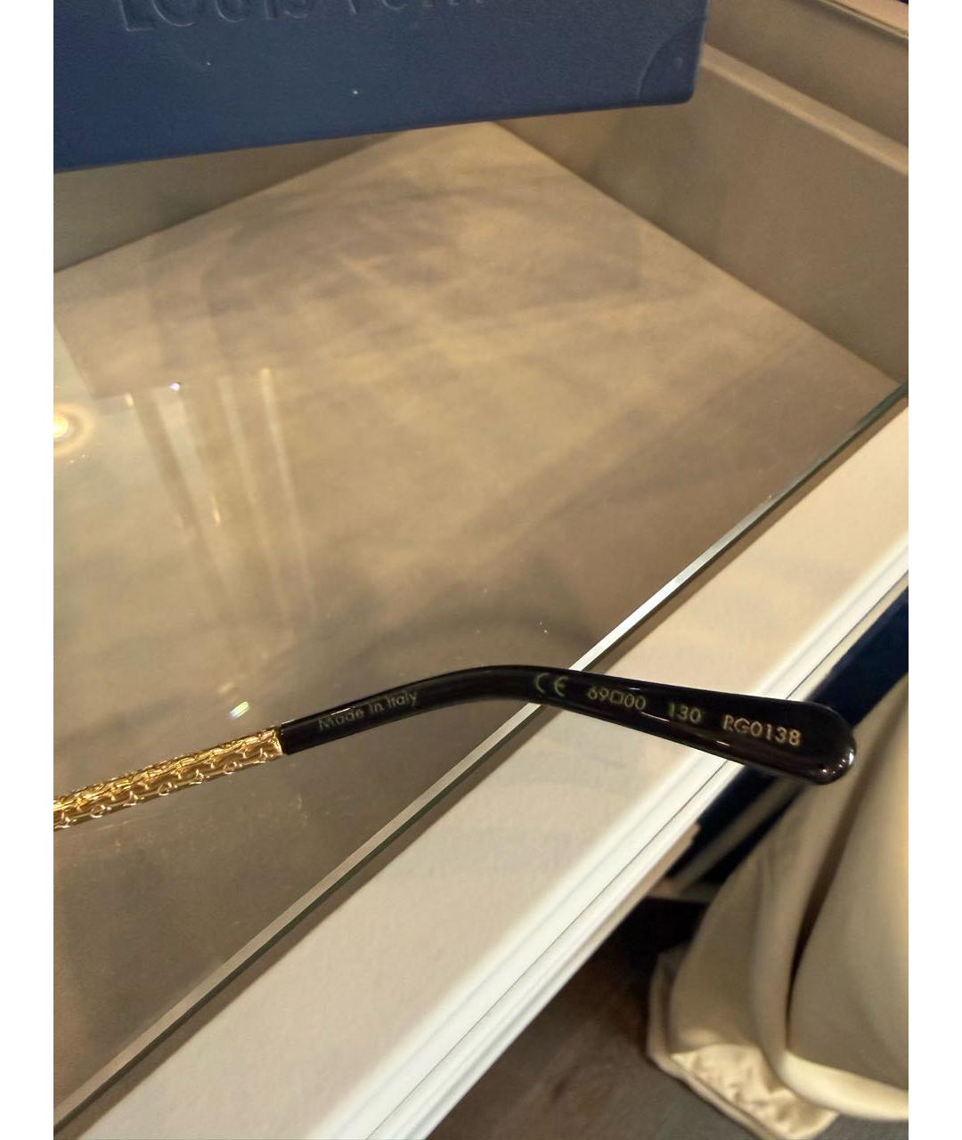 LOUIS VUITTON Золотые металлические солнцезащитные очки, фото 8