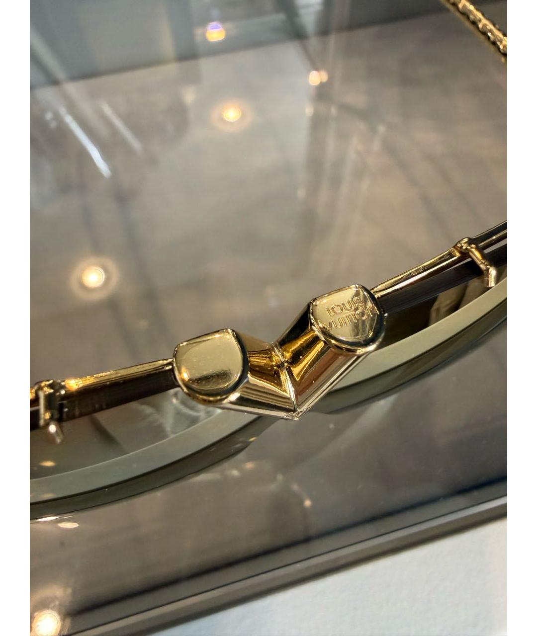 LOUIS VUITTON Золотые металлические солнцезащитные очки, фото 4
