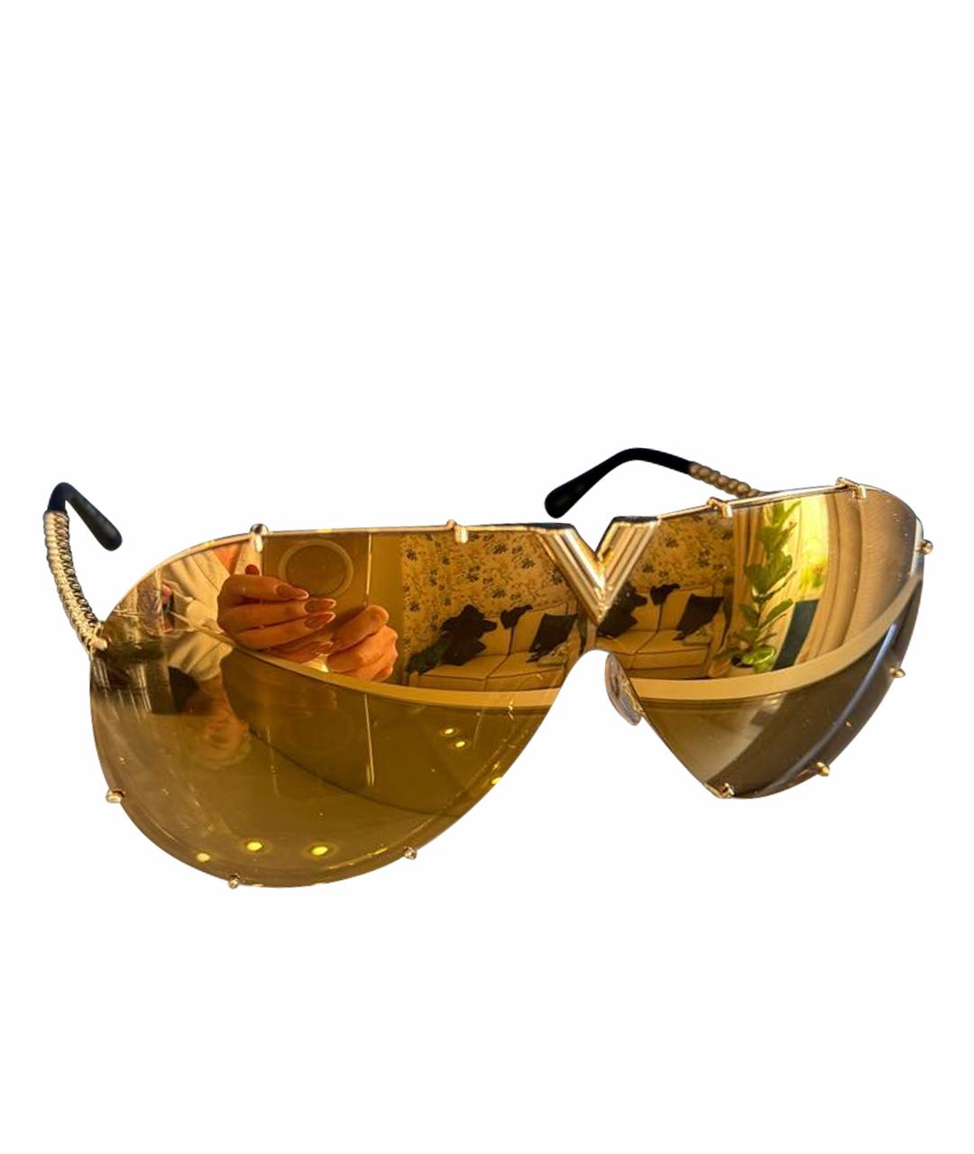 LOUIS VUITTON Золотые металлические солнцезащитные очки, фото 1