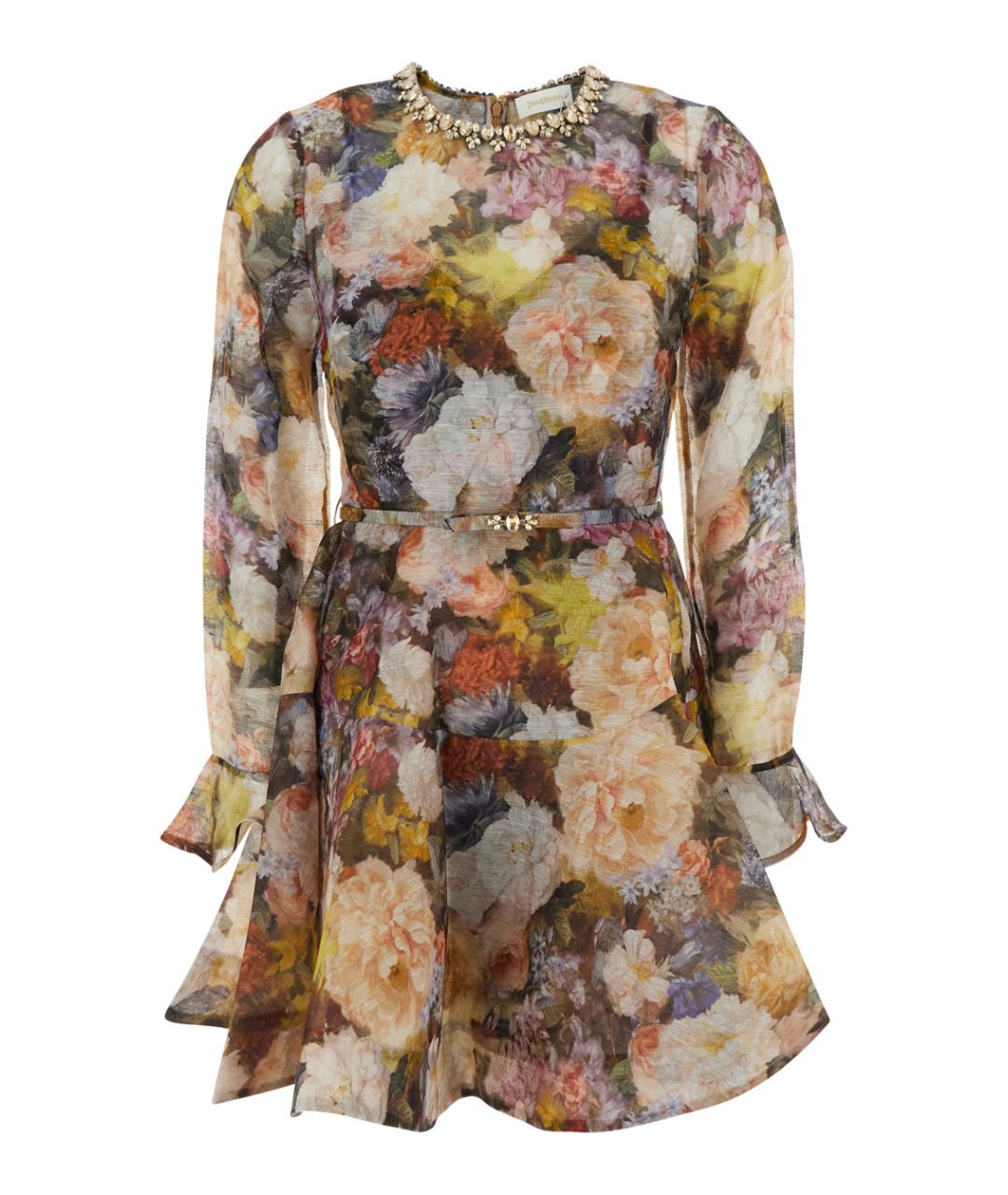 ZIMMERMANN Мульти льняное повседневное платье, фото 1