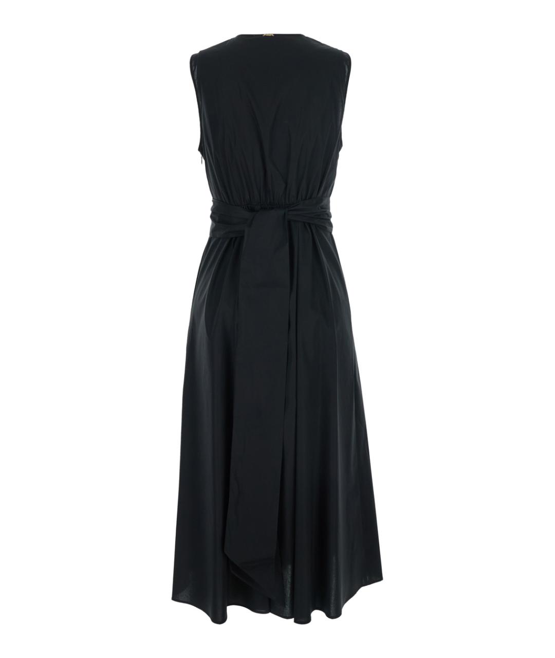 TWIN-SET Черное хлопковое вечернее платье, фото 2