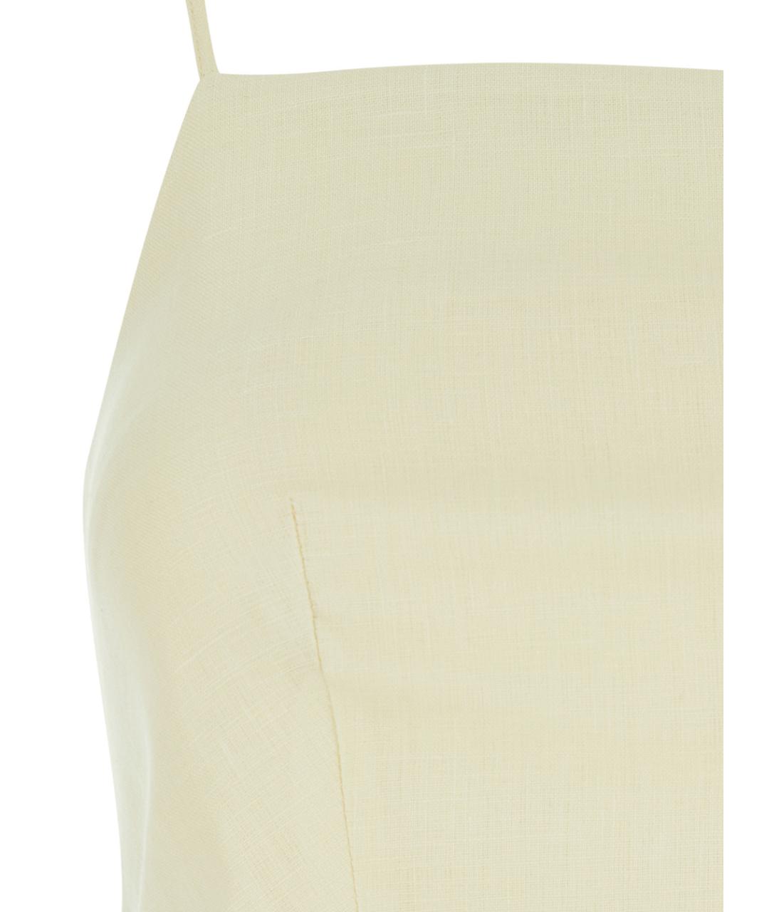 SEMICOUTURE Желтая льняная майка, фото 3