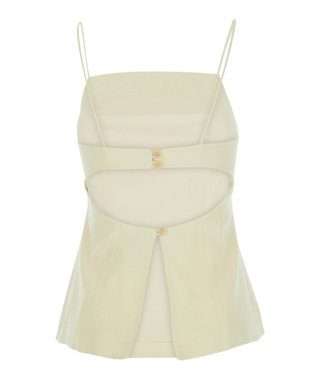 SEMICOUTURE Желтая льняная майка, фото 2