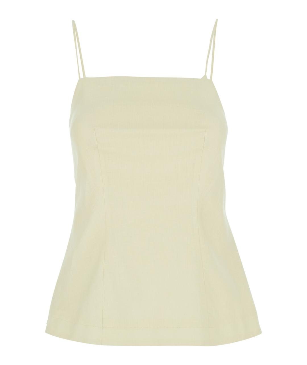 SEMICOUTURE Желтая льняная майка, фото 1