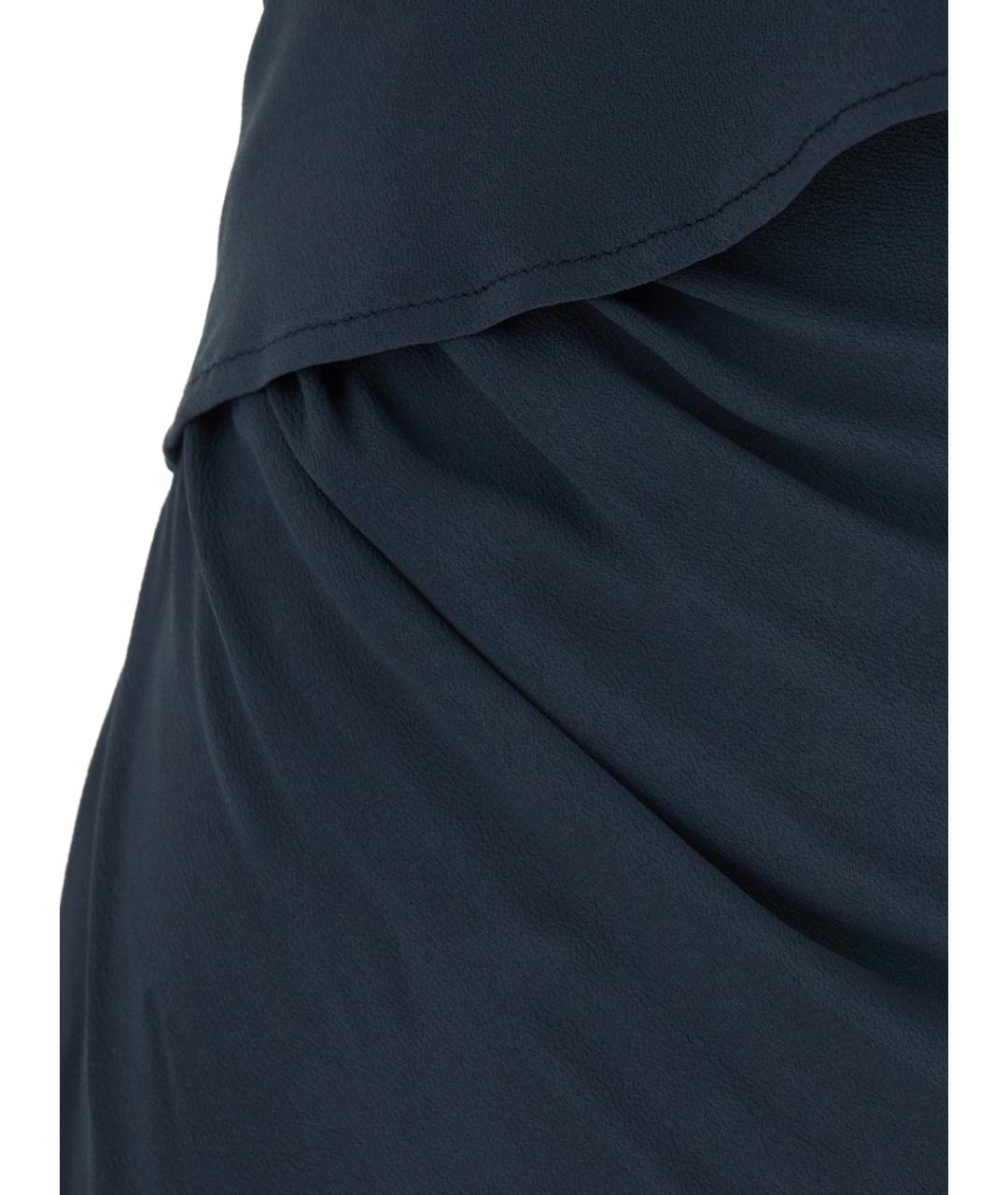 SEMICOUTURE Синее шелковое вечернее платье, фото 3