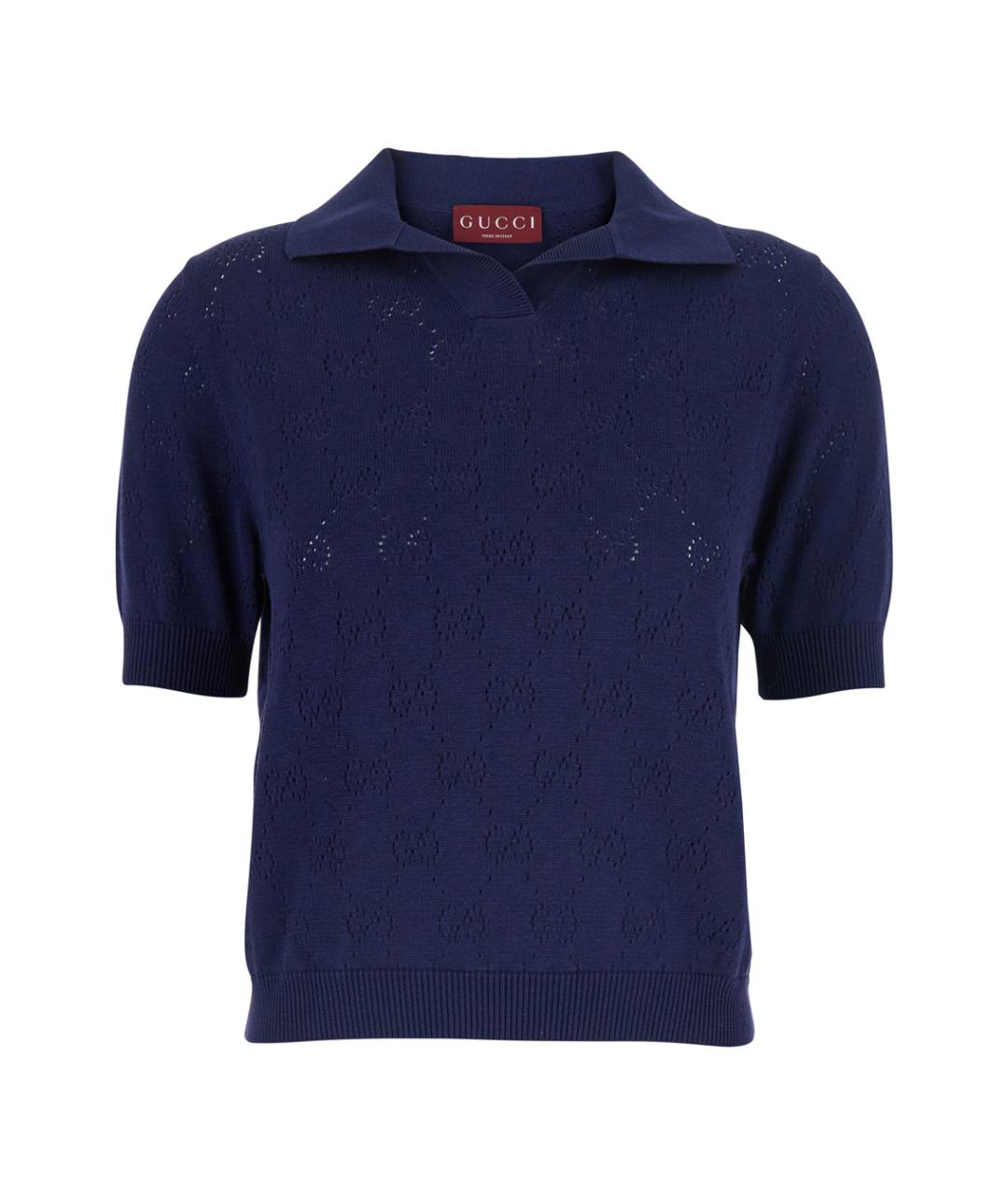 GUCCI Синяя хлопковая футболка, фото 1