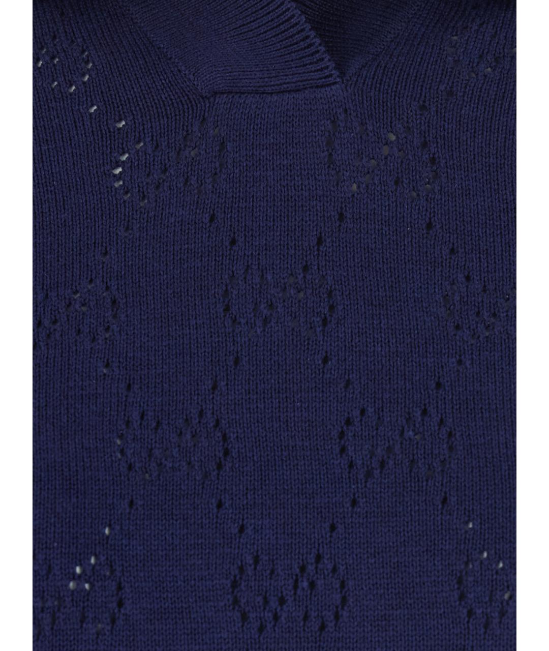 GUCCI Синяя хлопковая футболка, фото 3