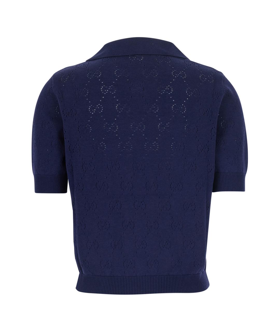 GUCCI Синяя хлопковая футболка, фото 2