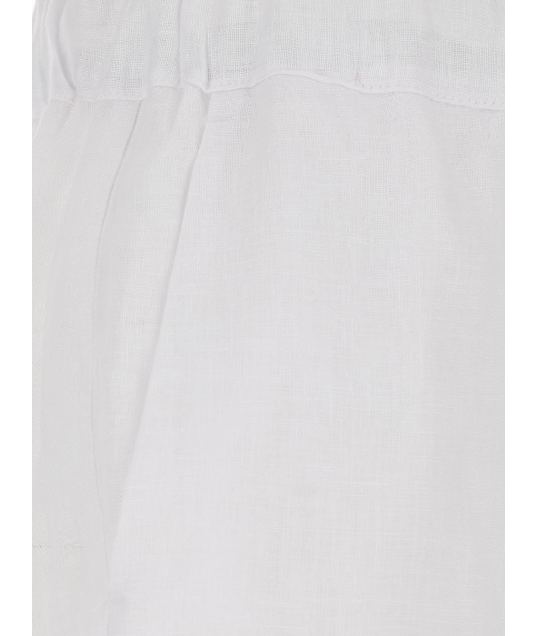 SEMICOUTURE Белые льняные прямые брюки, фото 3