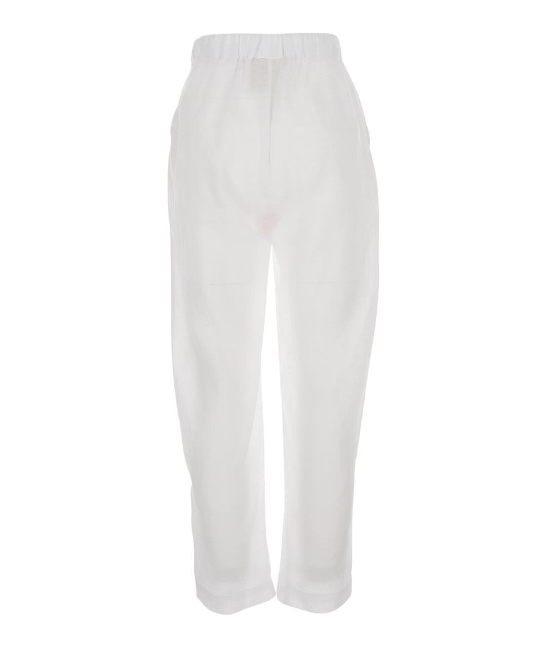 SEMICOUTURE Белые льняные прямые брюки, фото 2