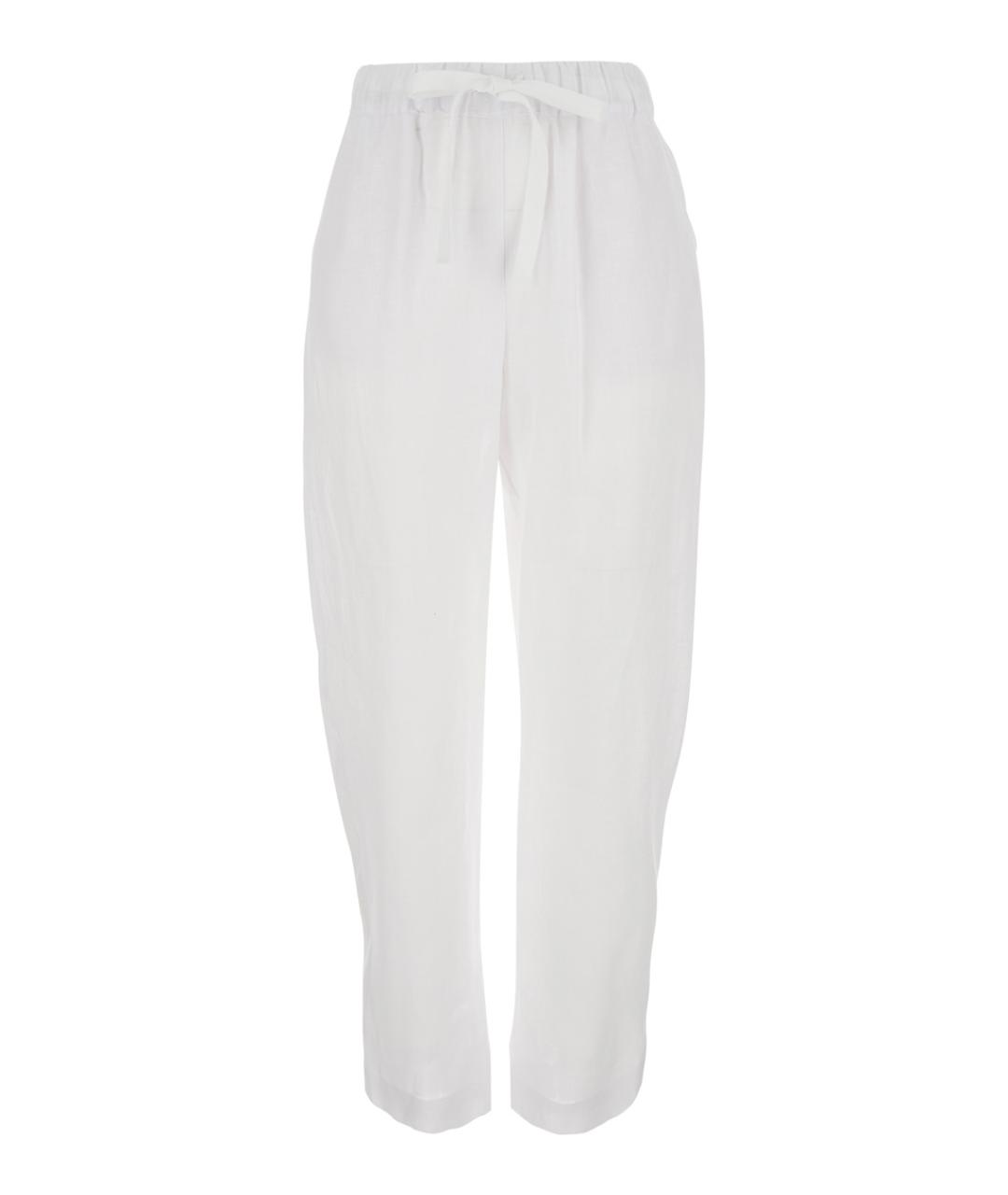 SEMICOUTURE Белые льняные прямые брюки, фото 1