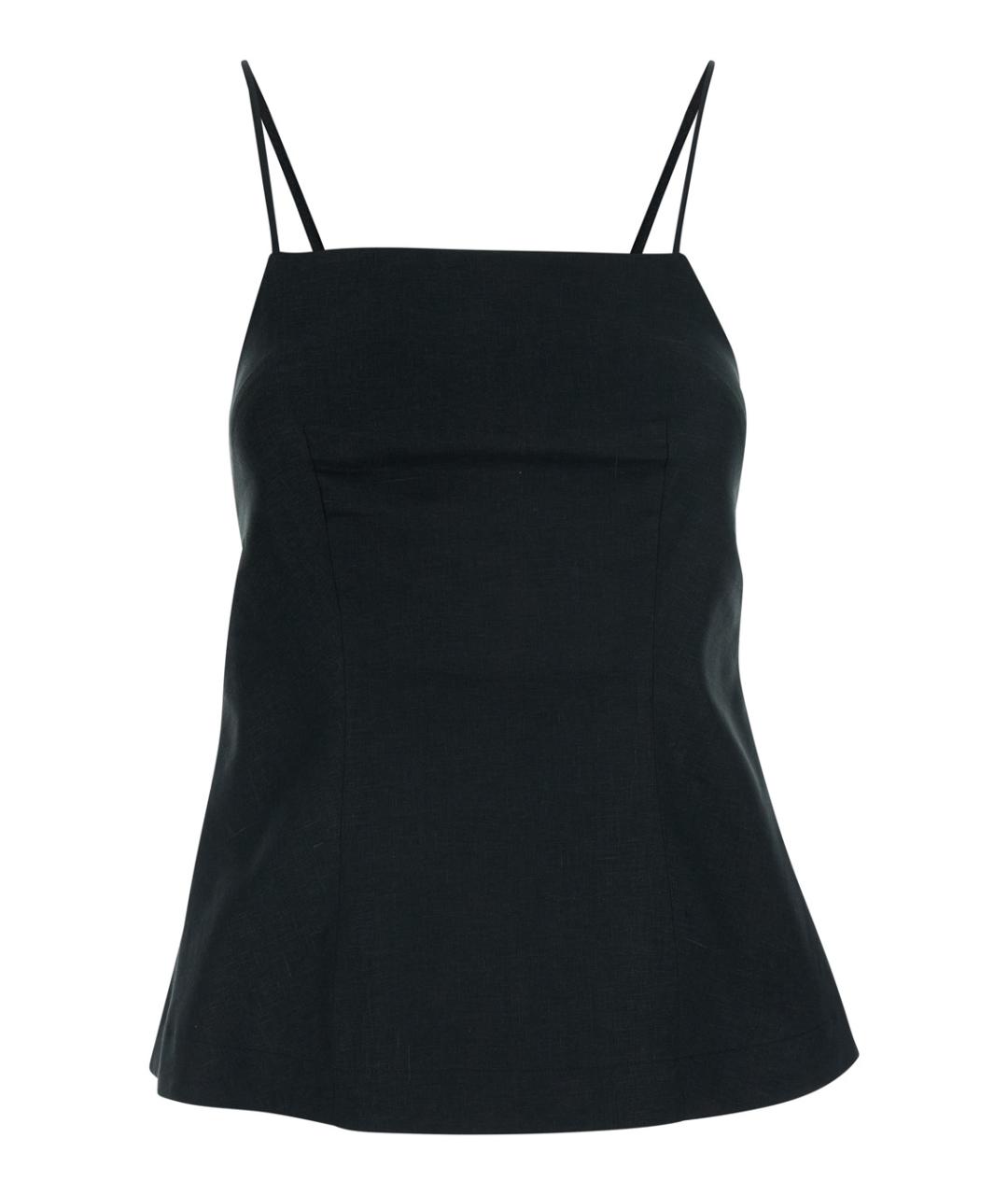 SEMICOUTURE Черная льняная майка, фото 1