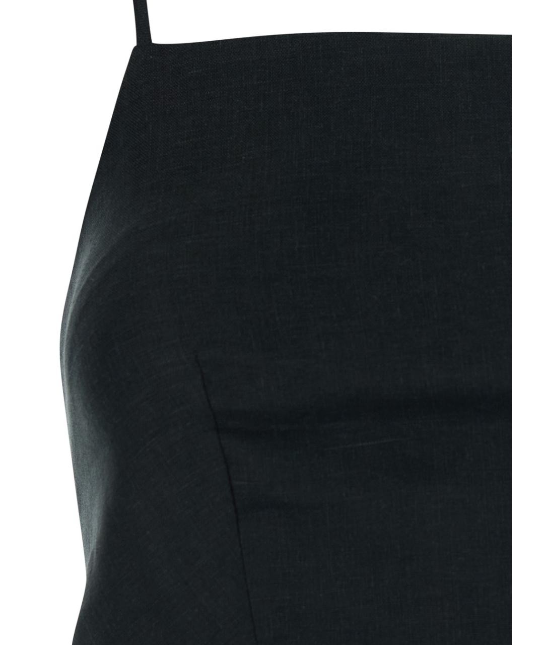 SEMICOUTURE Черная льняная майка, фото 3