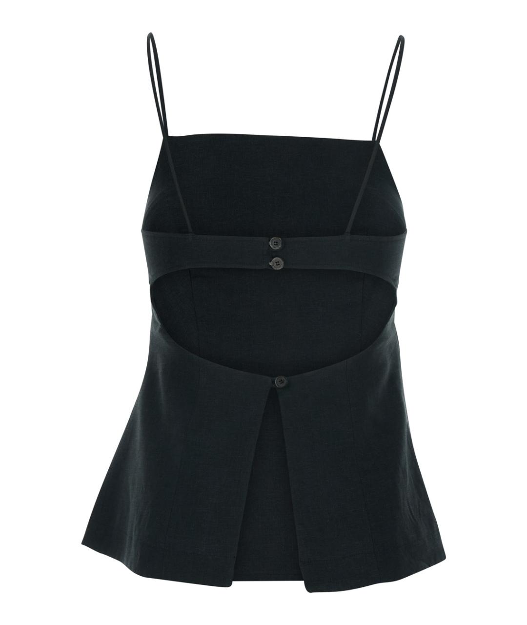 SEMICOUTURE Черная льняная майка, фото 2