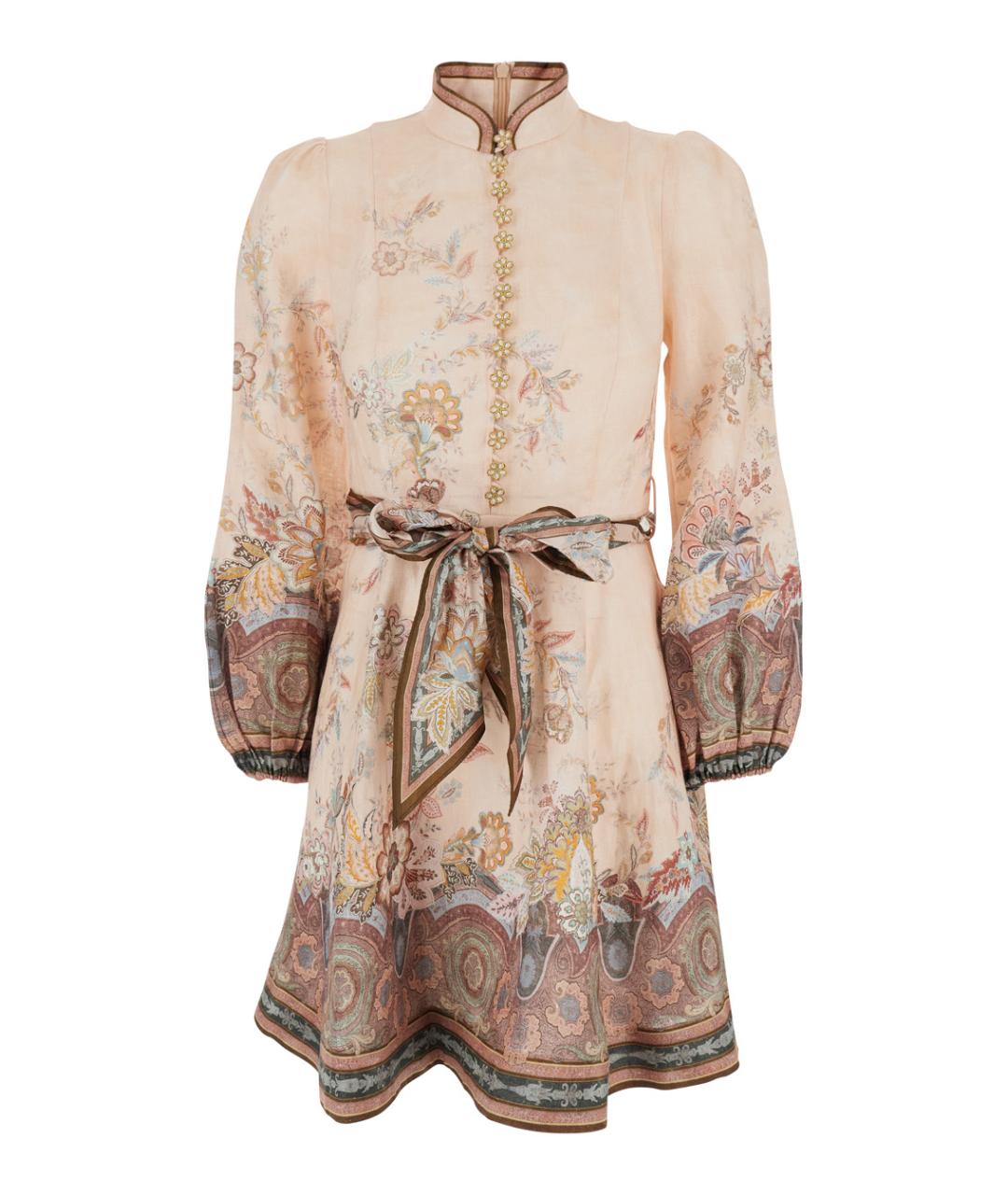 ZIMMERMANN Мульти льняное повседневное платье, фото 1