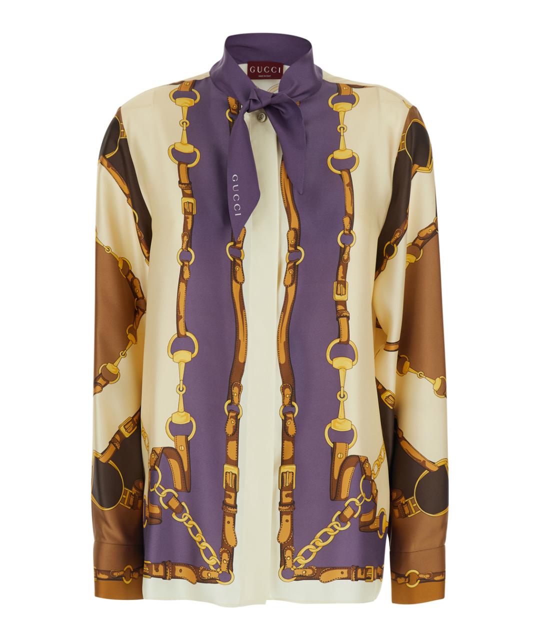 GUCCI Мульти шелковая рубашка, фото 1