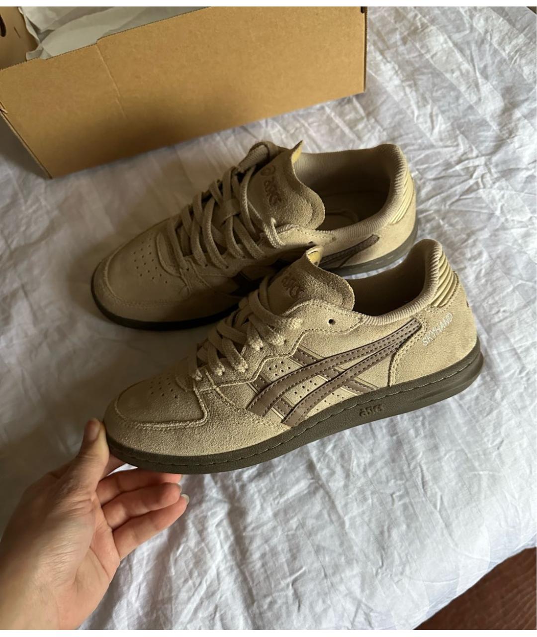 ASICS Бежевые замшевые кеды, фото 2