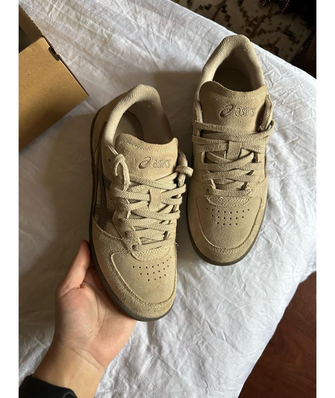 ASICS Бежевые замшевые кеды, фото 3