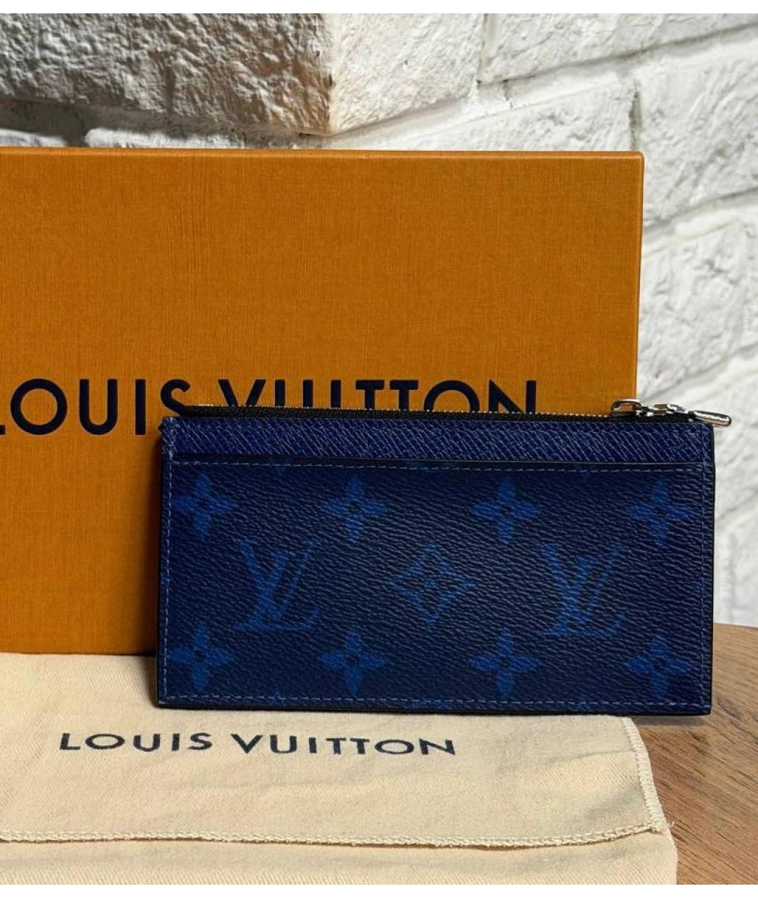 LOUIS VUITTON Темно-синий кожаный кардхолдер, фото 3
