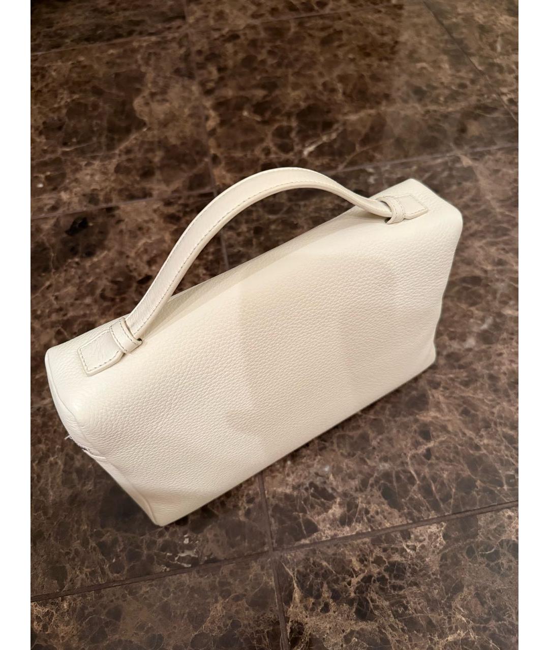 LORO PIANA Бежевая кожаная сумка через плечо, фото 4