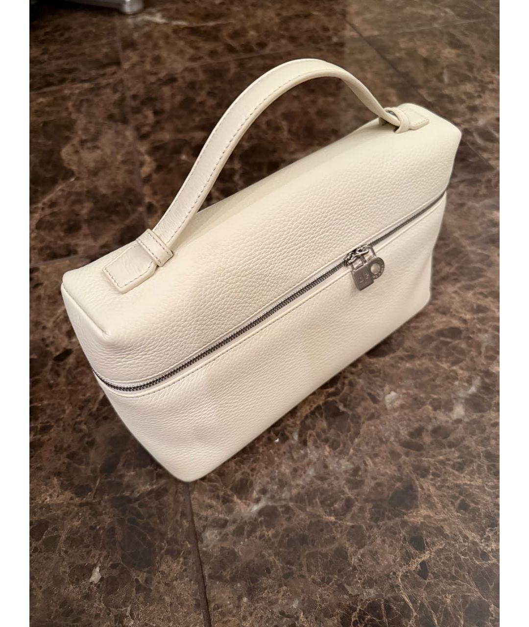 LORO PIANA Бежевая кожаная сумка через плечо, фото 2